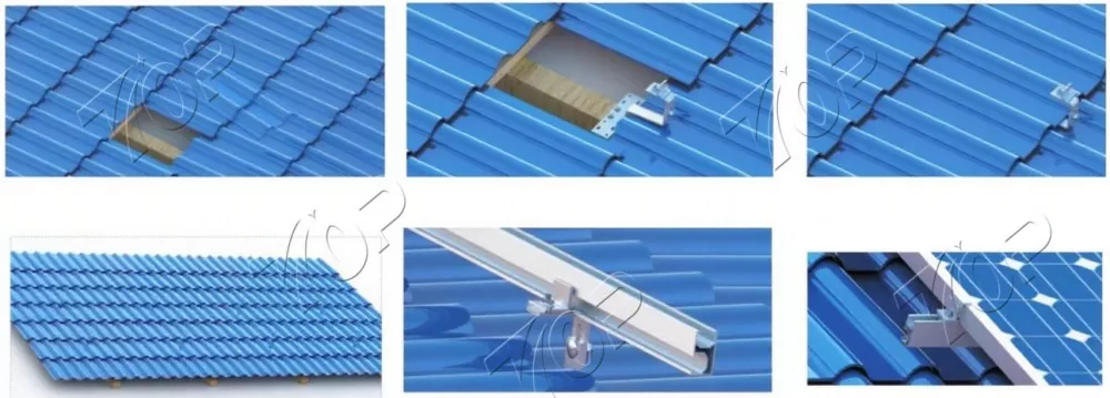 Adjustable Tile Roof Solar Hook